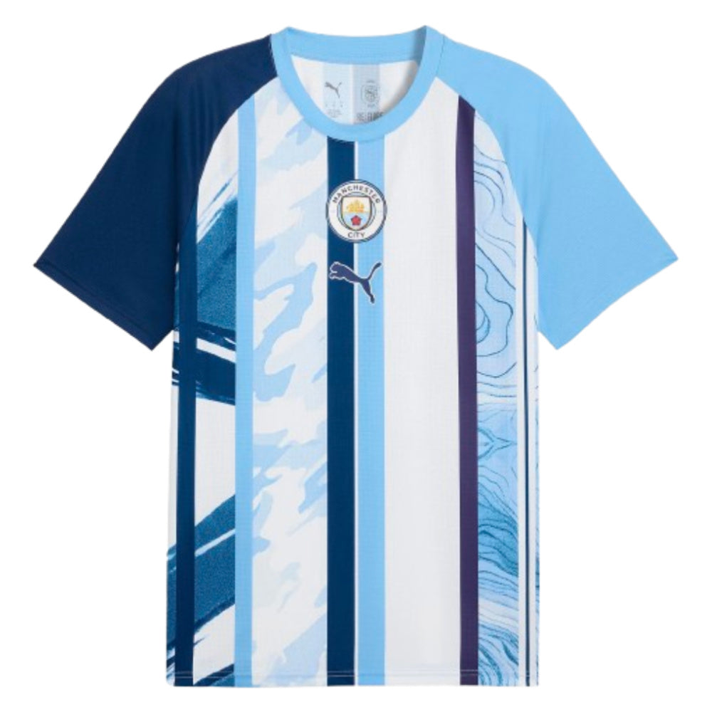 2026-2027 Man City Warm Up Jersey (White/Blazing Blue)_0