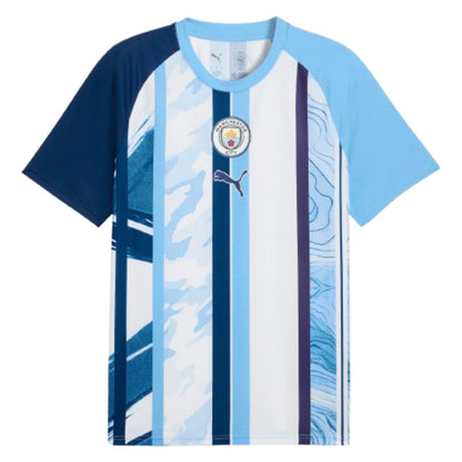 2026-2027 Man City Warm Up Jersey (White/Blazing Blue)_0
