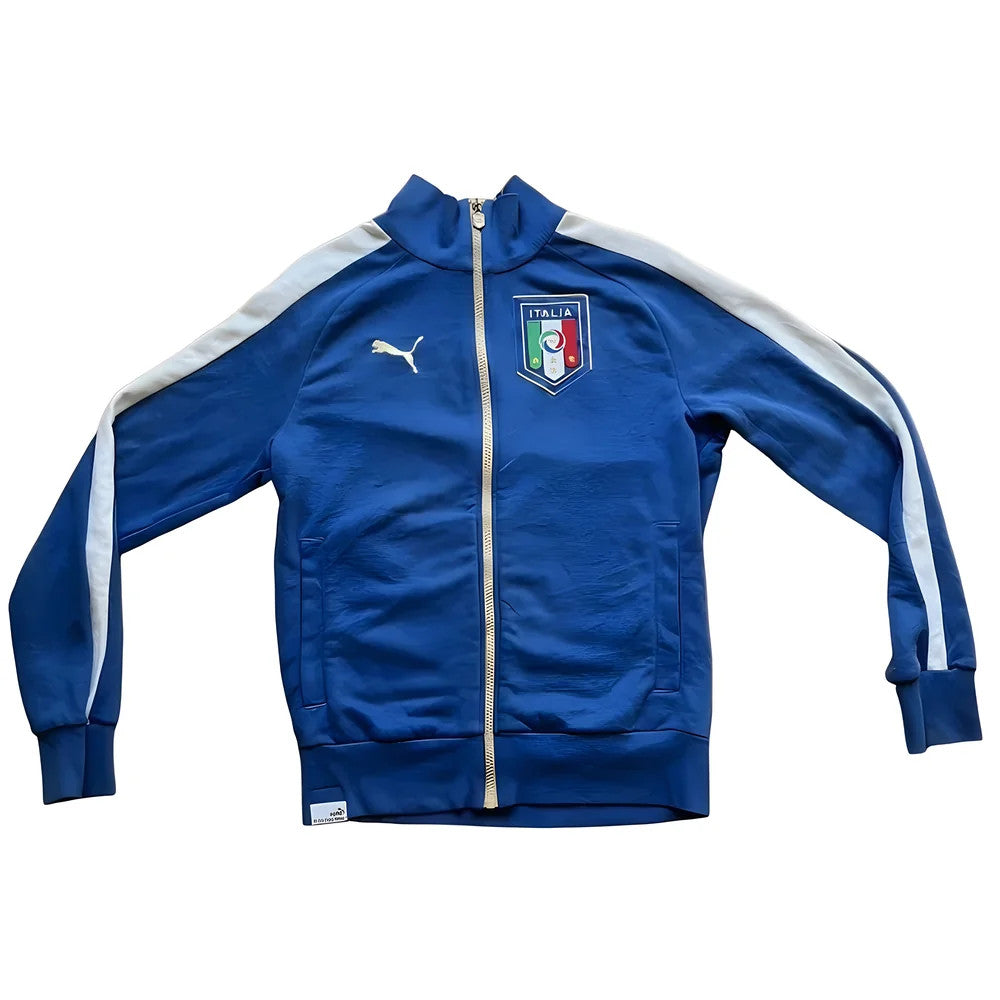 Italy Puma Long Sleeve Tracksuit Zip Top (M) (Excellent)_0