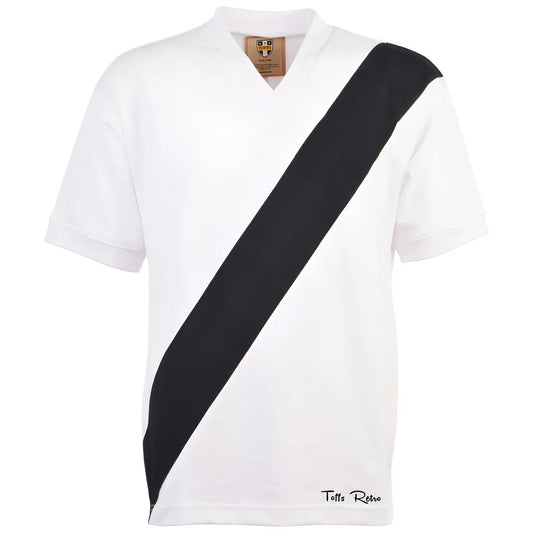 TOFFS Classic Retro White Short Sleeve Shirt With Black Tape_0