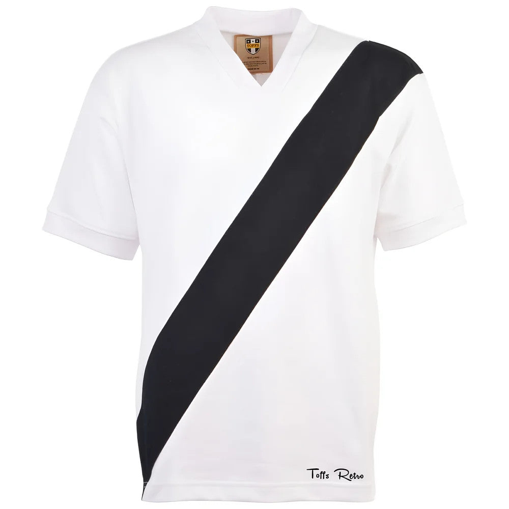 TOFFS Classic Retro White Short Sleeve Shirt With Black Tape_1