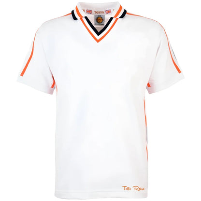 TOFFS Retro White Short Sleeve Shirt With Orange/Black Tape_0