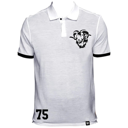 Derby County No 75 White Polo Shirt_0