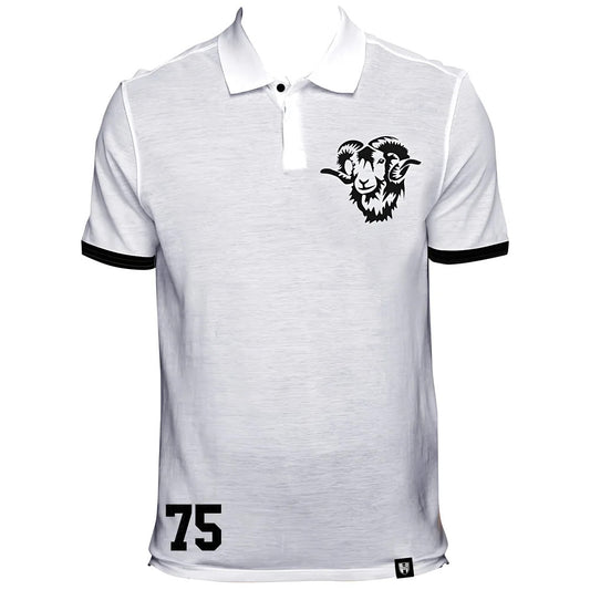 Derby County No 75 White Polo Shirt_0