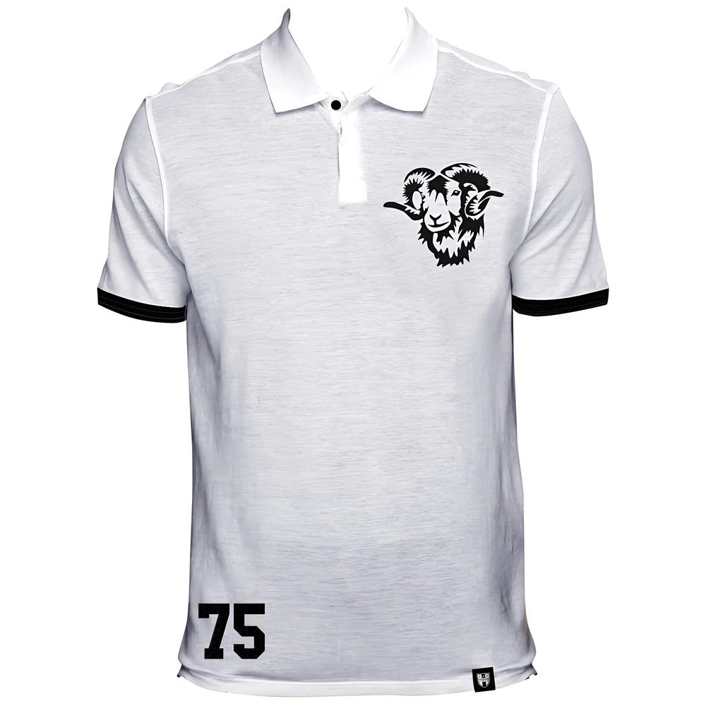 Derby County No 75 White Polo Shirt_1