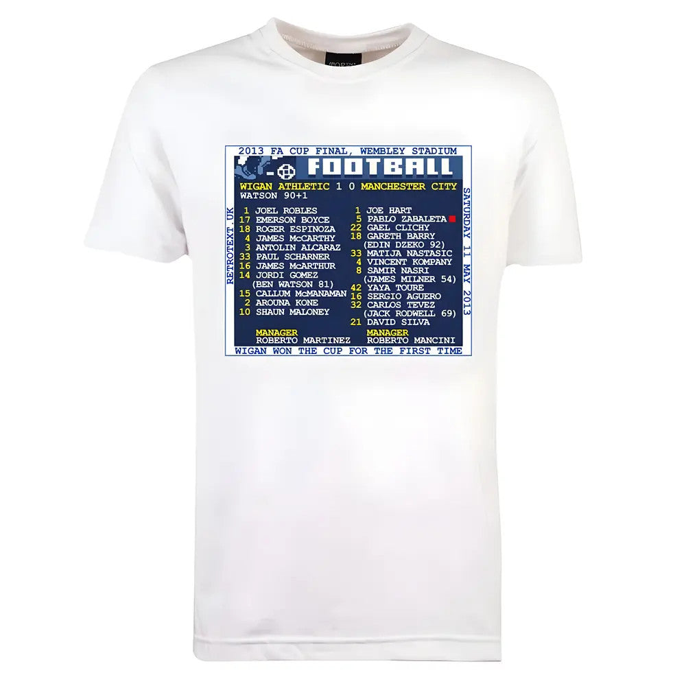 2013 FA Cup Final (Wigan Athletic) Retrotext T-shirt - White_1