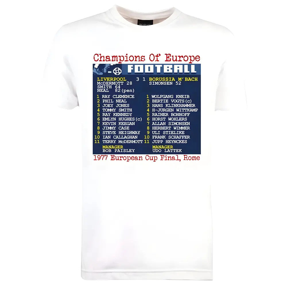 1977 European Cup Final (Liverpool) Retrotext t-shirt - White_1