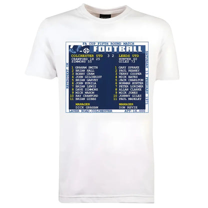 1971 Colchester Utd v Leeds (Colchester) Retrotext T-Shirt Â£25.00_1