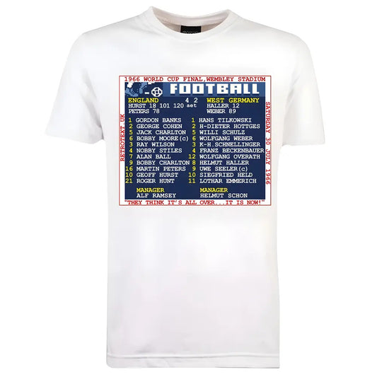1966 World Cup Final (England) Retrotext T-Shirt - White_1