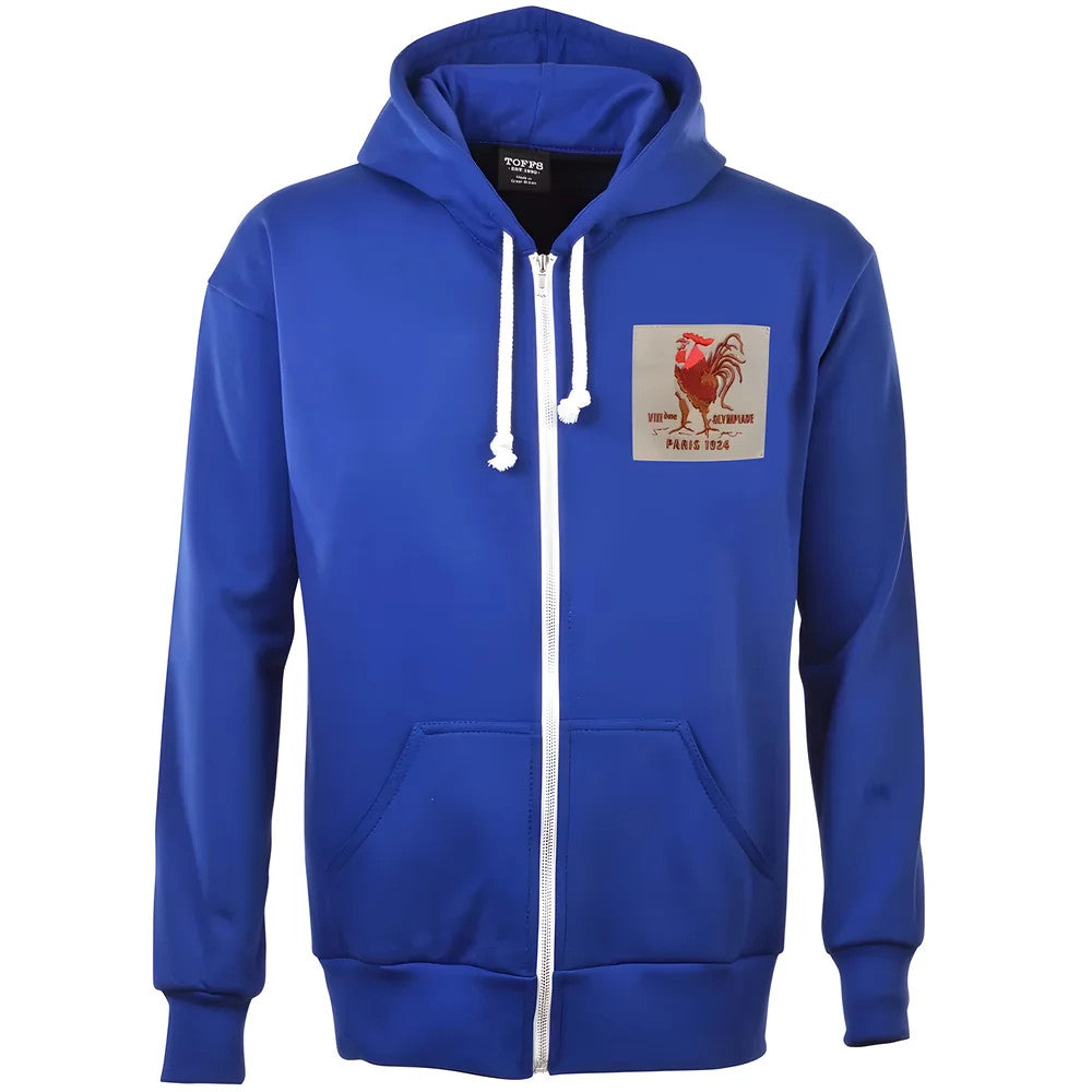France Rooster 1924 Vintage Zipped Hoodie - Royal_1