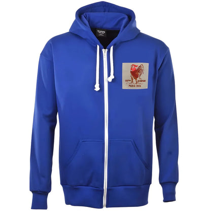 France Rooster 1924 Vintage Zipped Hoodie - Royal_1