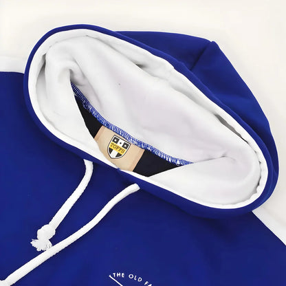 The Old Fashioned Football Shirt Co. Hoodie - Royal/White_2