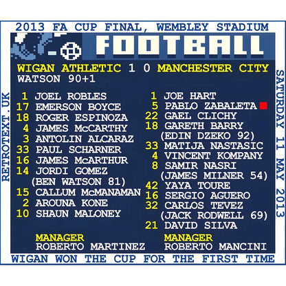 2013 FA Cup Final (Wigan Athletic) Retrotext T-shirt - White_1