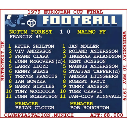 1979 European Cup Final (Nottingham Forest) Retrotext t-shirt_1