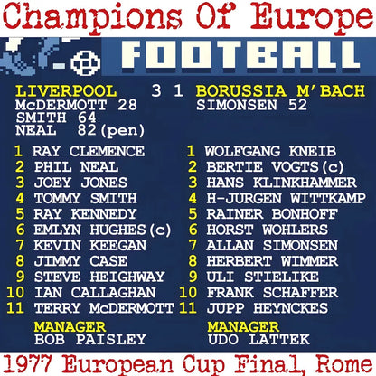1977 European Cup Final (Liverpool) Retrotext t-shirt - White_1
