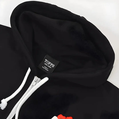 England 1910 Vintage Rugby Zipped Hoodie - Black_1