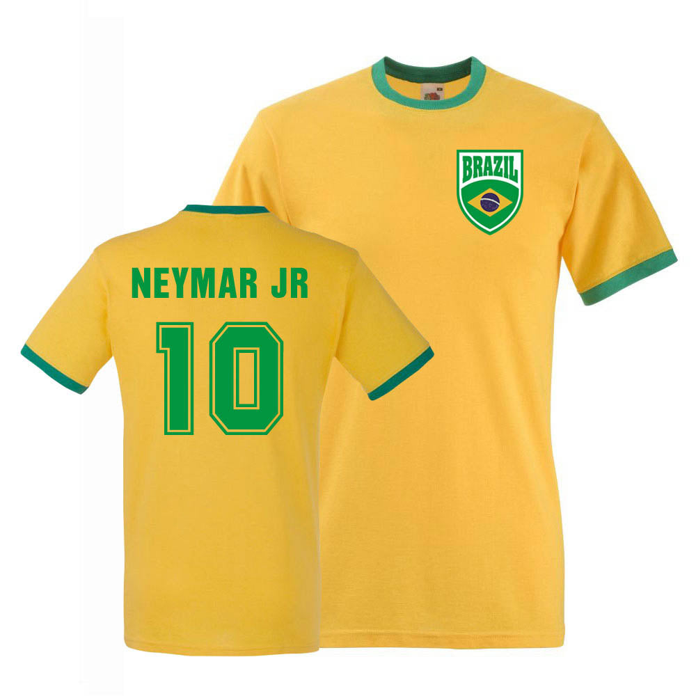 Neymar Jr Brazil Ringer Tee (yellow)_1