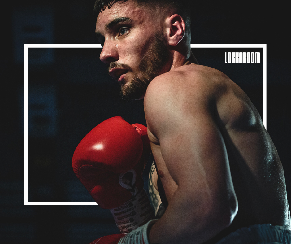 Boxer punching through Lokkaroom brand box