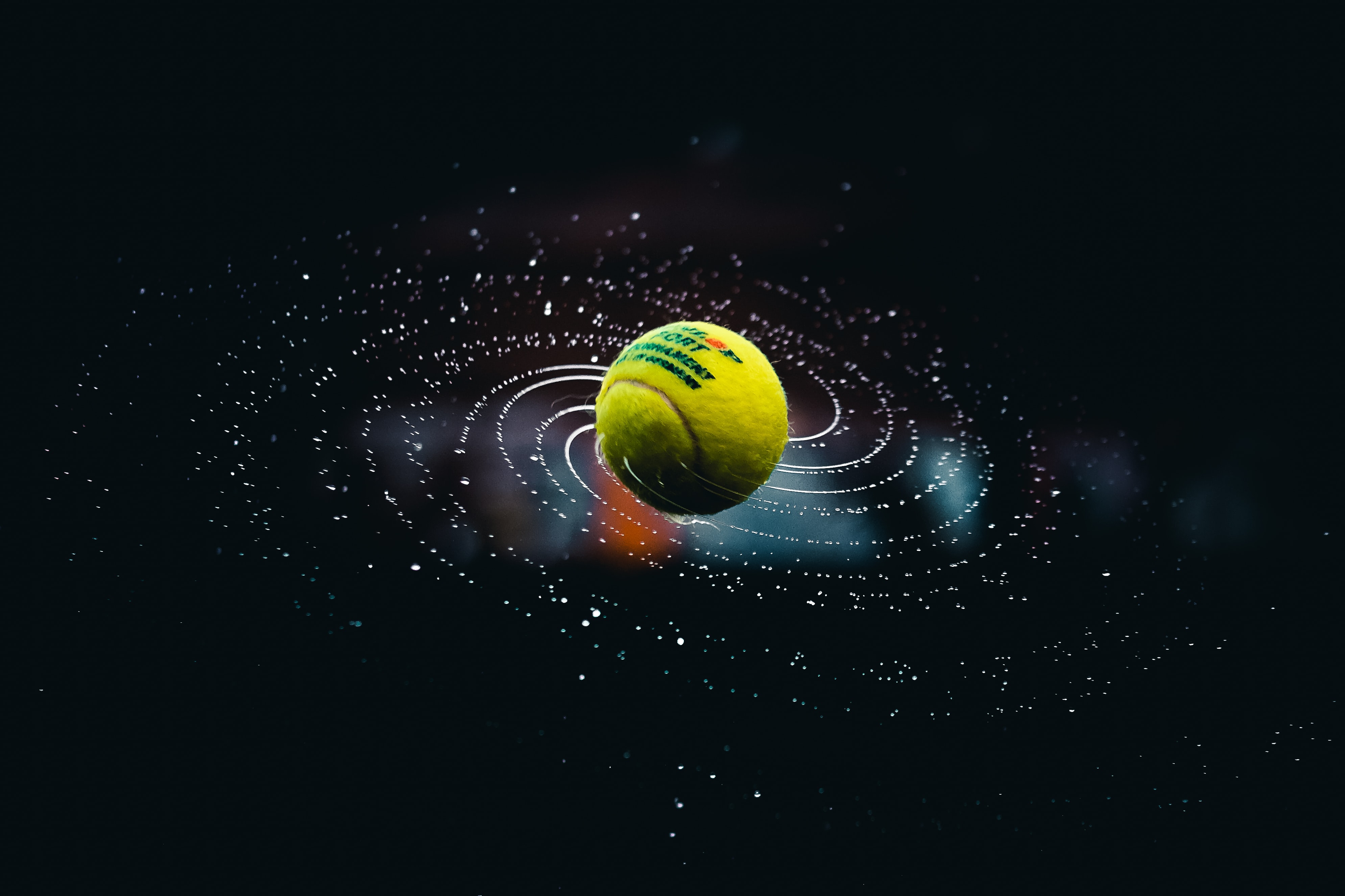 Futuristic graphic on tennis ball